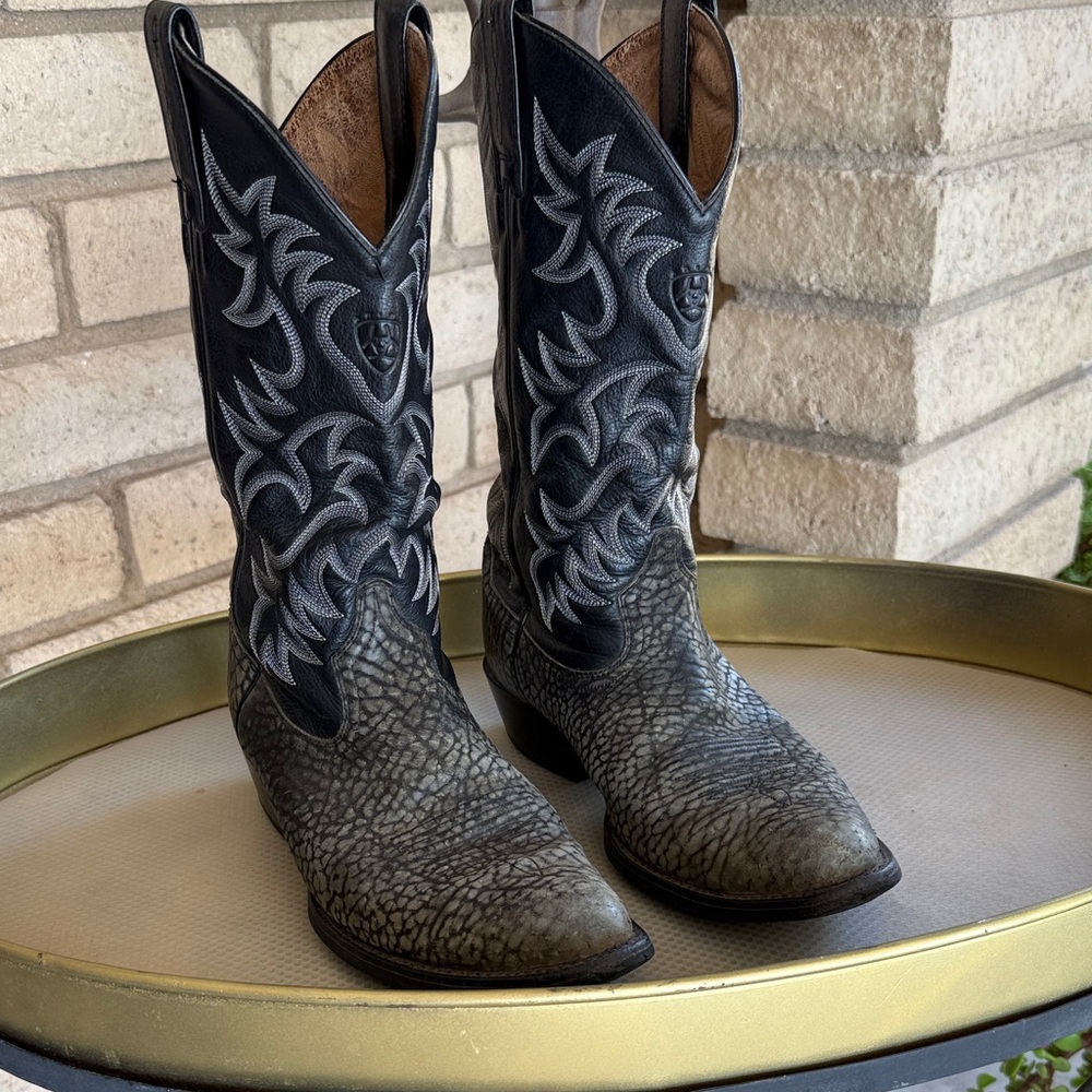 Ariat Black and Gray Men's Western Boots 10D
